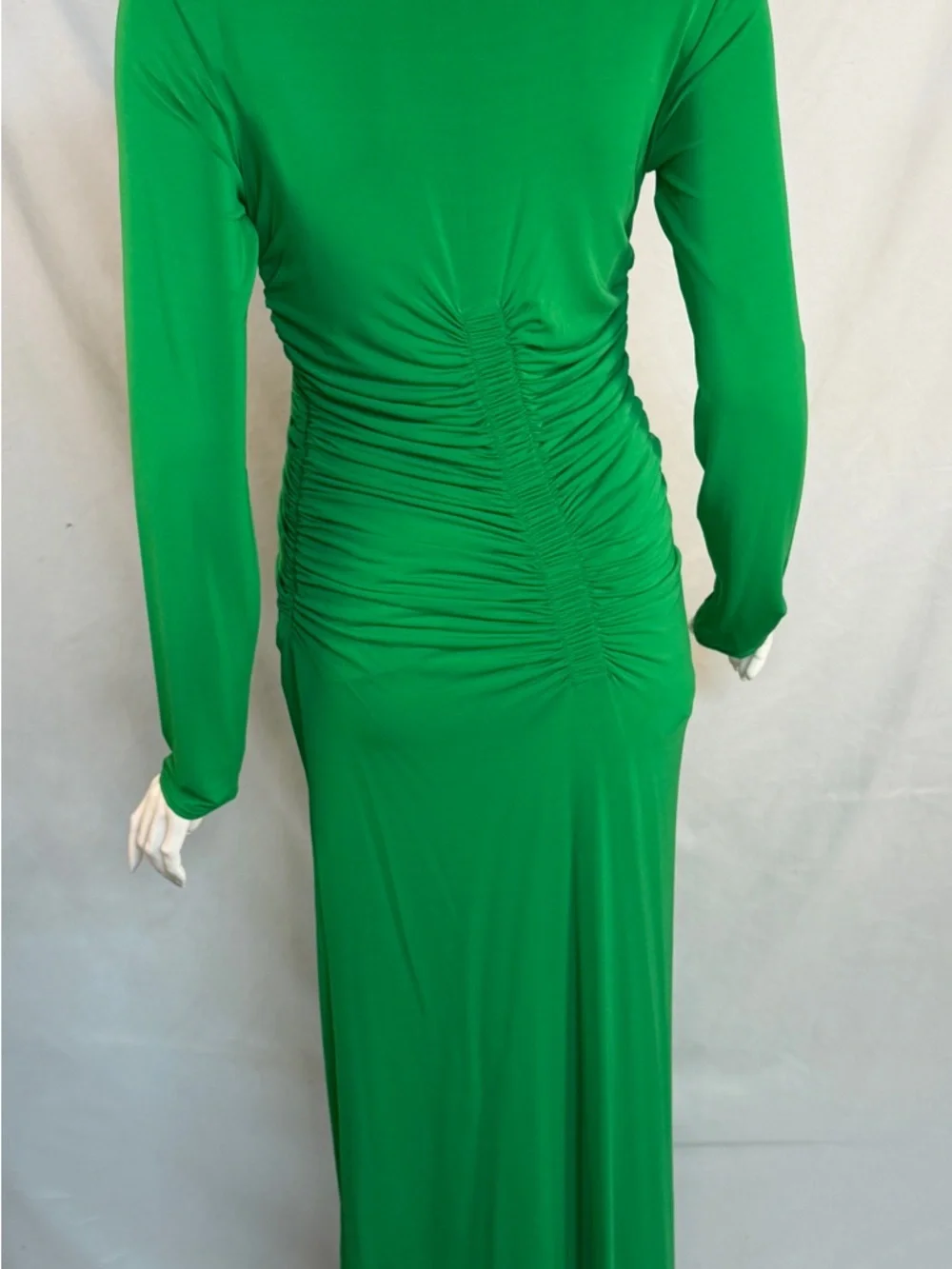 A.L.C. Emerald Green Long-Sleeve Ruched Midi Dress - Picture 6 of 12